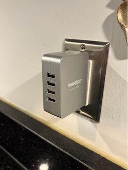 POWERXCEL Rapid Charge 4-Port USB Wall Charger Portable for Travel