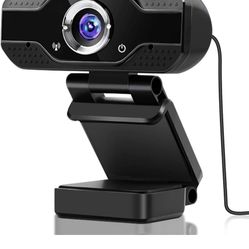 Webcam, USB Webcam with Microphone, 1080P HD Video Webcam, Streaming Computer Web Camera with 120° Vertically Rotation and 90° Wide View Angle, USB Co
