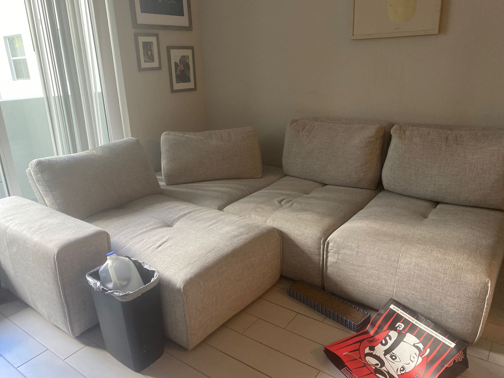 BEIGE/GREY COUCH FOR SALE