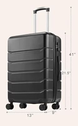 Black - Hardside Luggage with Spinner Wheels - 20 Inch Expandable Suitcase, TSA Lock, Lightweight Hard Shell Carry On & Checked Luggage - Durable ABS/