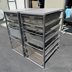 The Container Store Elfa Mesh Narrow Drawer Solution Silver $70 each 