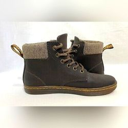Dr. Martens Maelly Brown Leather Ankle Boots Padded Collar Doc Men 10