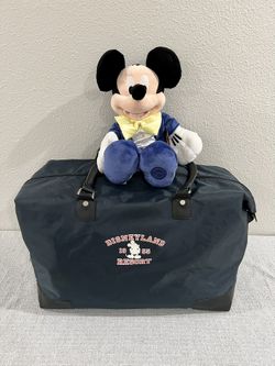 DISNEY Mickey Mouse Plush & Duffle Bag Set - NEW