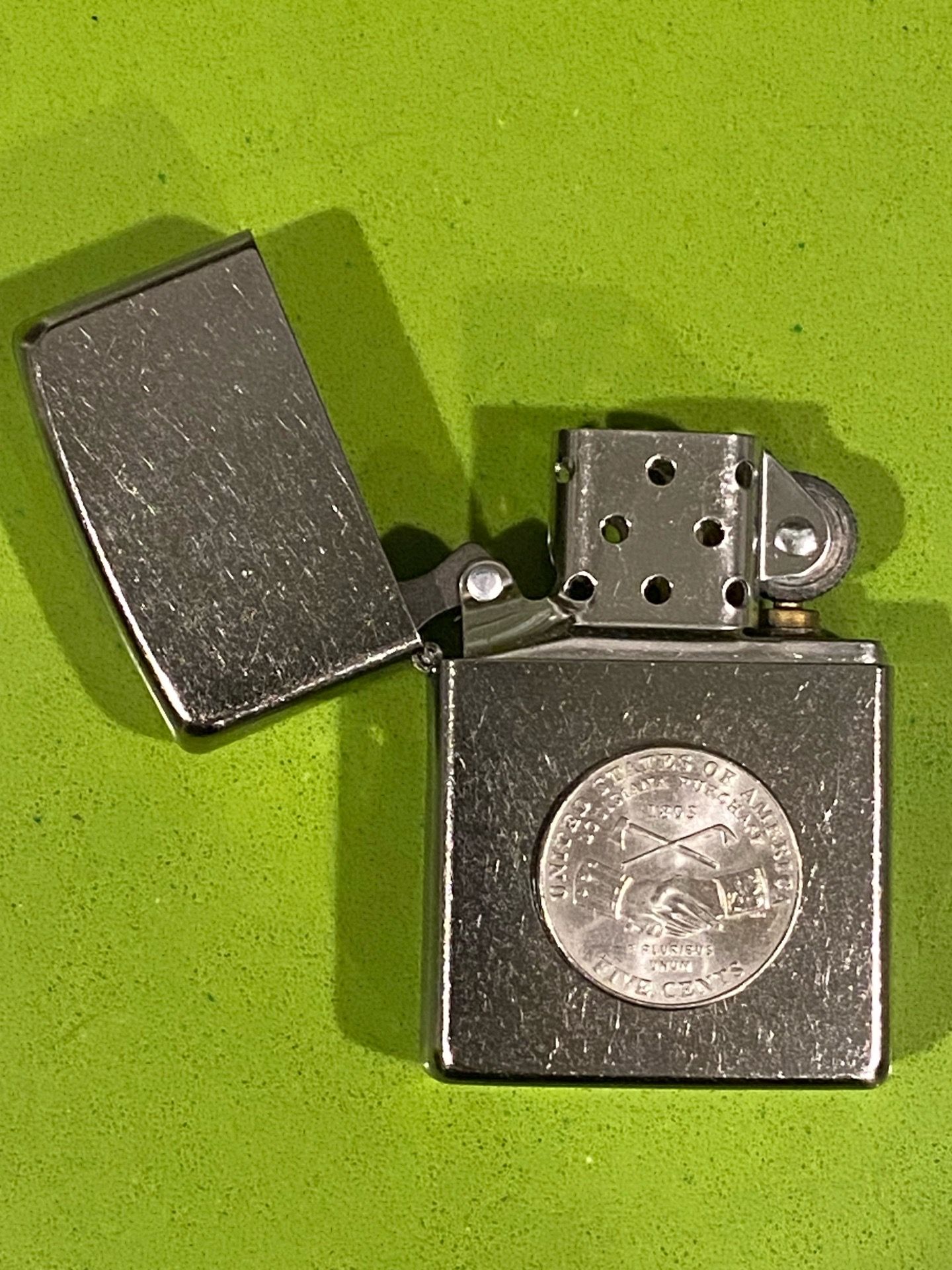 Zippo Lighter with Louisiana Purchase Nickel Coin