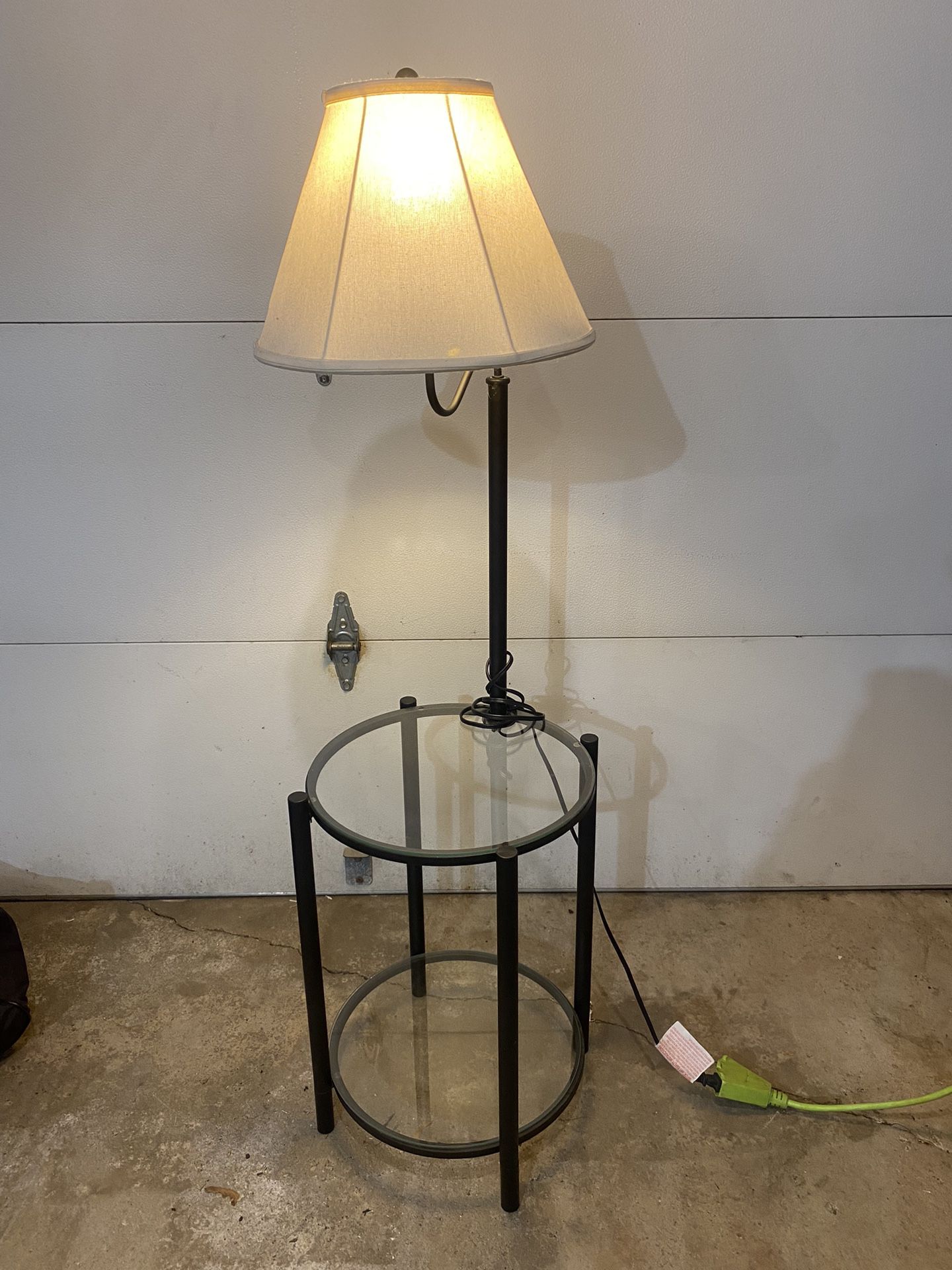 Glass Nightstand With Lamp