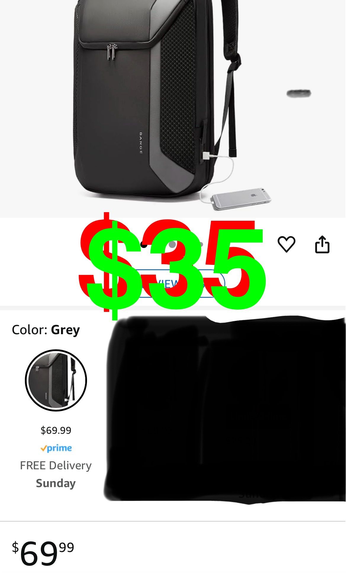BANGE - Smart Business Laptop Backpack Waterproof can fit 15.6-17.3 Inch Laptop with 3.0 USB charging port for men and women