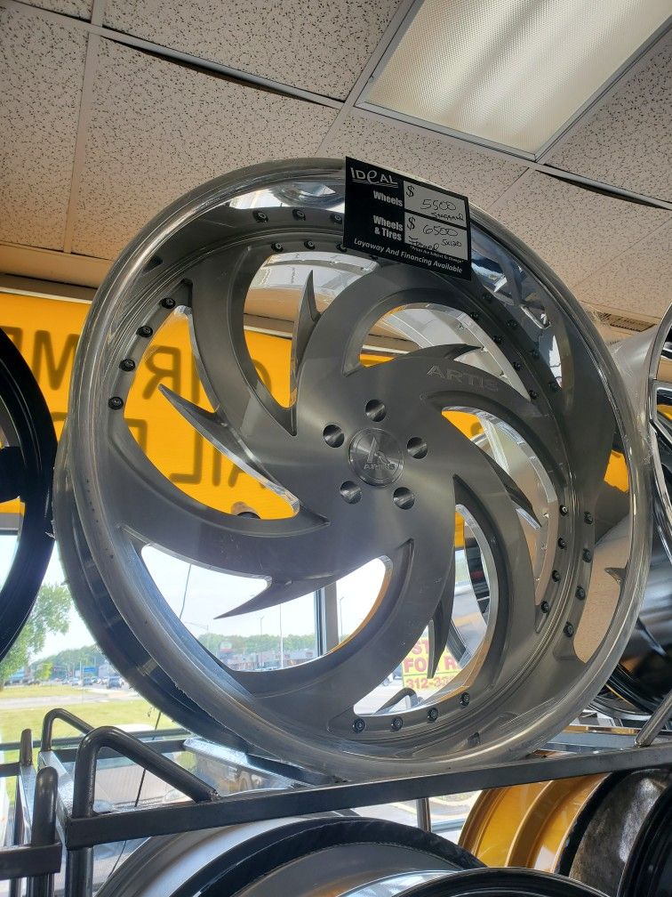 26 W/tires Blow Out Artis Forged Wheels