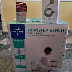 Medical transfer bench with handheld shower head