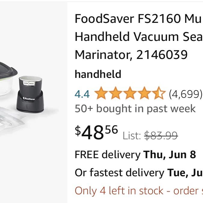 FoodSaver FS2160 Multi-Use Handheld Vacuum Sealer 