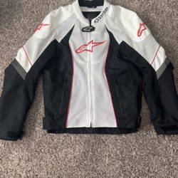 Alpinestars White And Black Biker Jacket