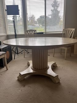 Wooden Round Table And 6 Chairs