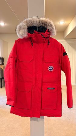 Canada Goose Expedition Red Down Fur Trim Hooded Parka Coat Women's M/M