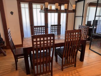 $350 OBO - Wood Table With 8 Matching Chairs