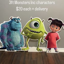 Monsters Inc Wood Cutouts