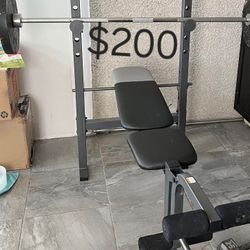 WEIGHT BENCH PLUS WEIGHTS