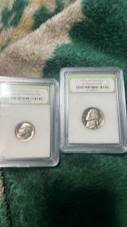 Certified Roosevelt dime and  Jefferson nickel