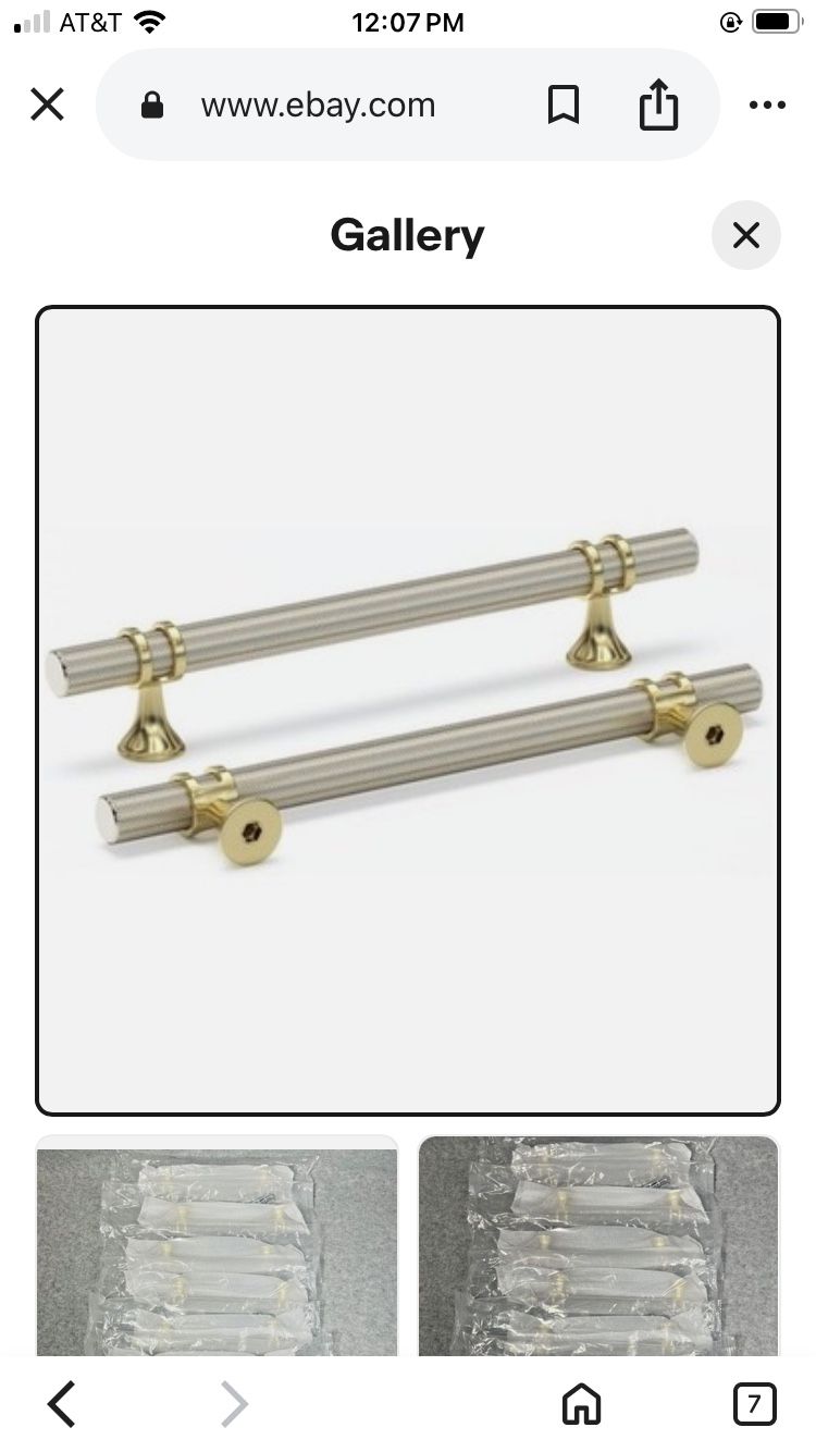 Cabinet Handles Drawer Pulls and Knobs, 4 Brushed Nickel and Gold 6-1/4inch