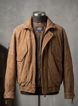 Vintage AB Collection Leather Bomber Jacket