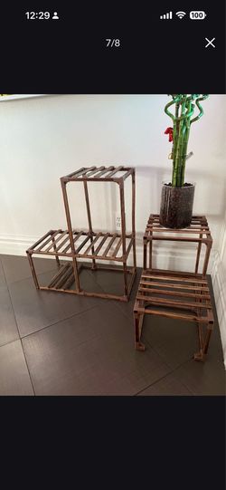Multi tier plant wood stand