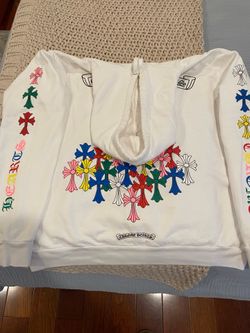 Chrome Hearts Multi Color Cross Hoodie white size Medium