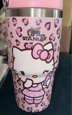 Hello Kitty Tumbler cup cheetah hearts pink