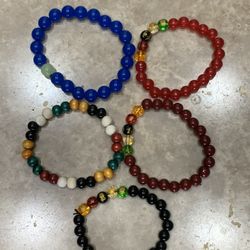 5 NEW Beaded Bracelets