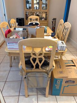 Light Wood Dining Table with Chairs