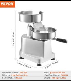 New Other VEVOR Commercial 6 Inch Burger Patty Maker, Heavy Duty Press Machine