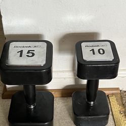 DUMBBELLS ONE 15LB AND ONE 10LB BOTH FOR $37