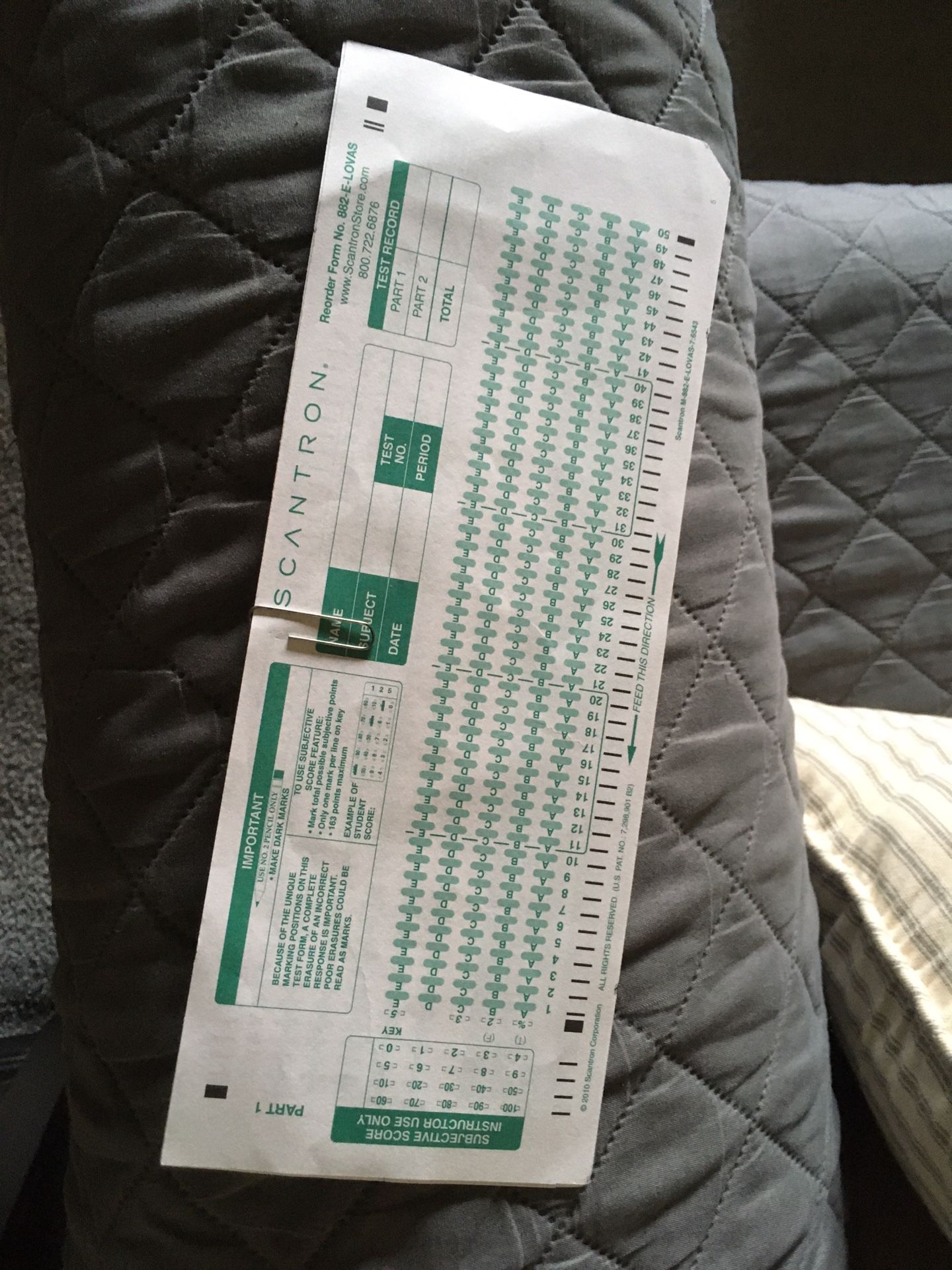 6 FREE Scantrons-Please read