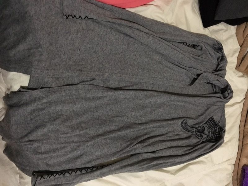 Long gray cardigan