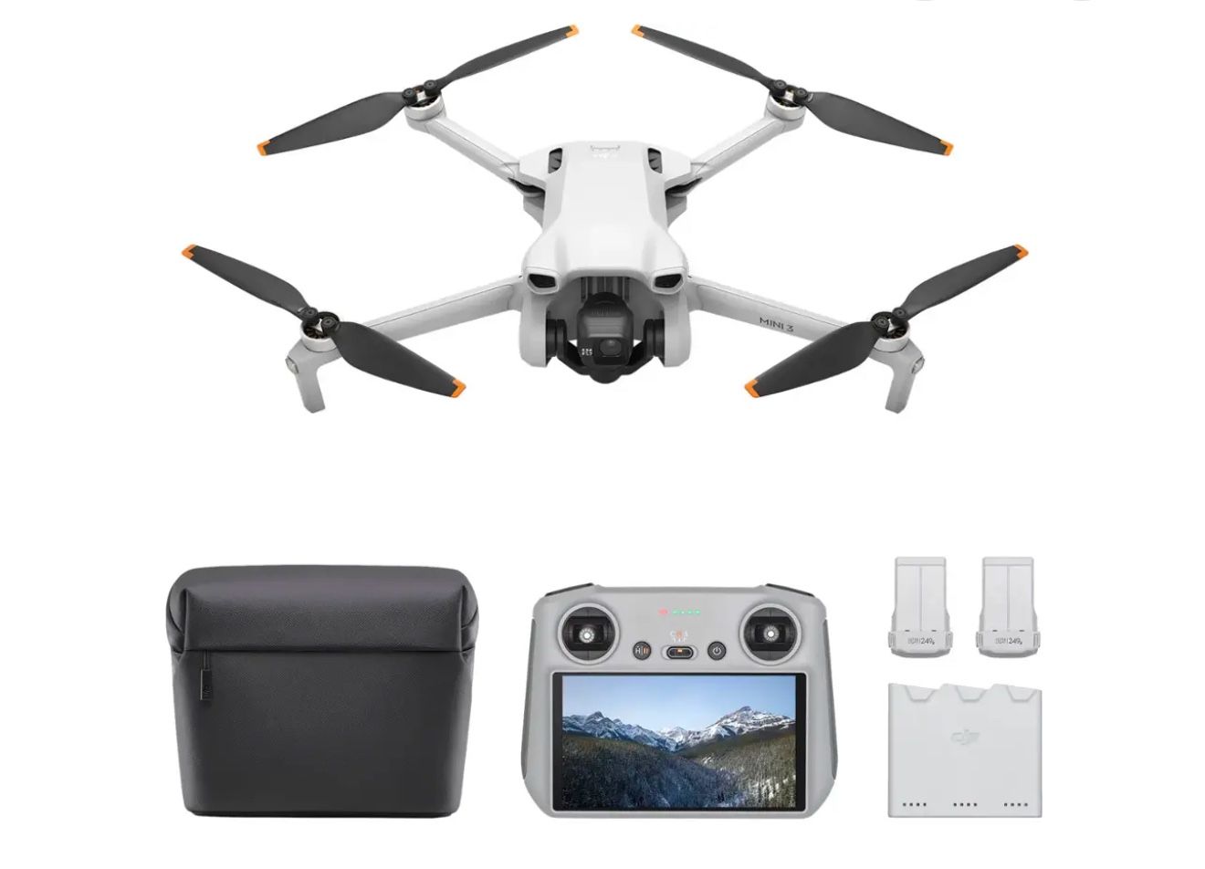 DJI - Mini 3 Fly More Combo Drone and Remote Control with Built-in Screen (DJI RC) - Gray