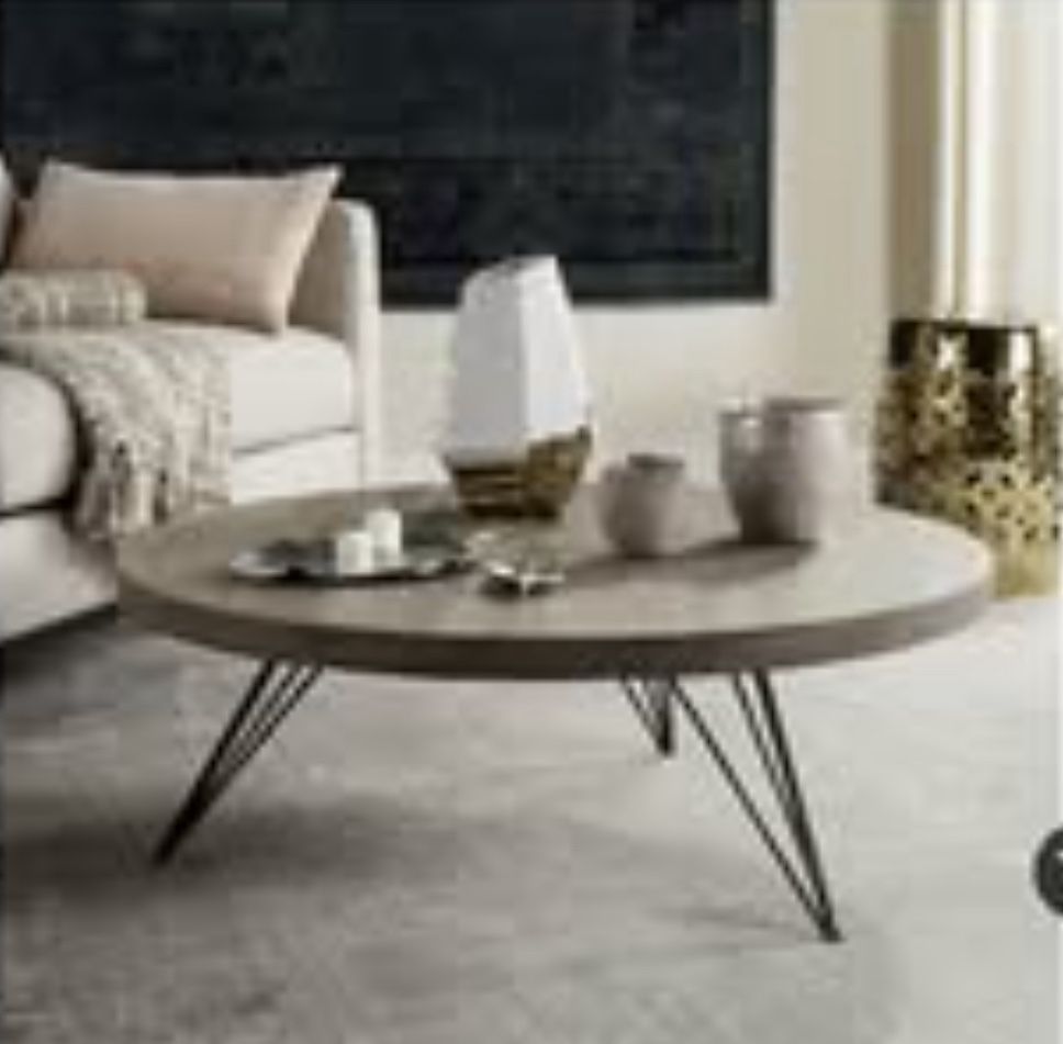Mansel Retro Mid Century Round Coffee Table- FOX4233A