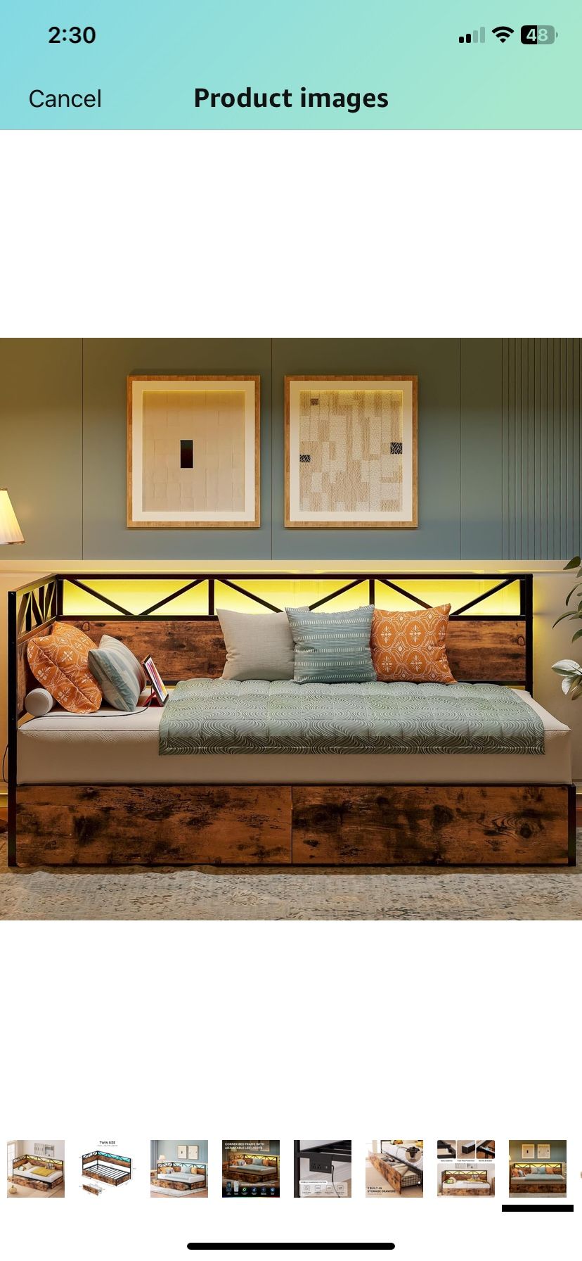 L-shaped Daybed frame