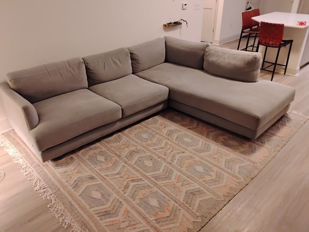 West Elm Grey L Shaped Sectional Sofa