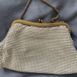 Vintage Small Mesh White Clutch