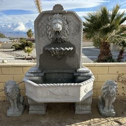 New Fountain With 2 Lions Made Out Of Cement Perfect Gifts 🎁 