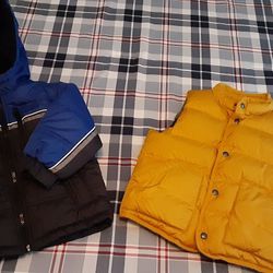 Puffer Style Winter Jacket and Vest, Size 4T 