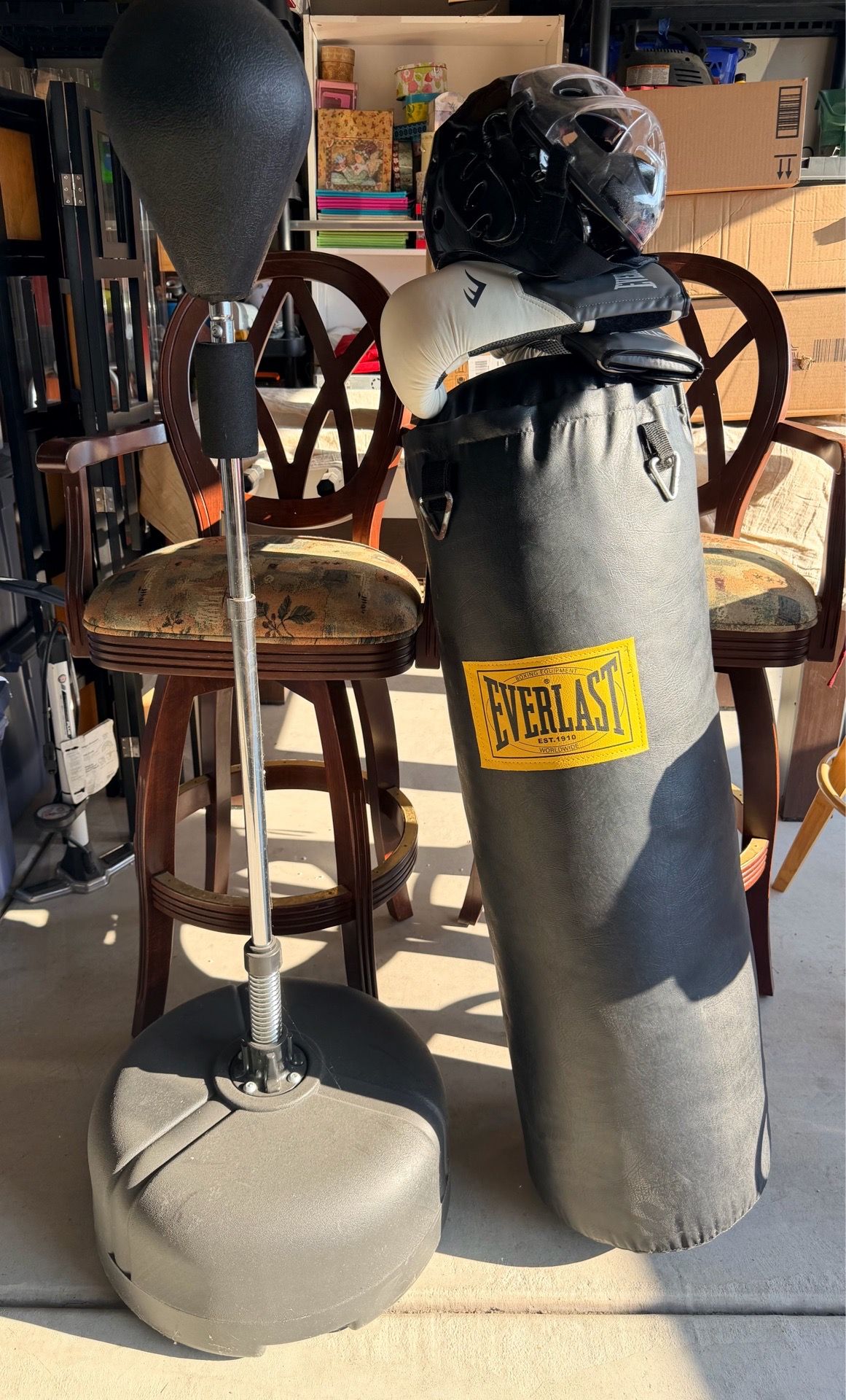 Everlast Punching Bag and Accessories