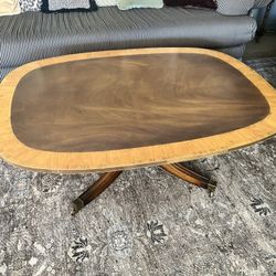 Midcentury Modern Burl Wood Coffee Table 