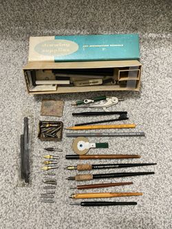 Vintage Drawing Supplies Calligraphic Pens A.W Faber Berkeley/ Bradley Vermont