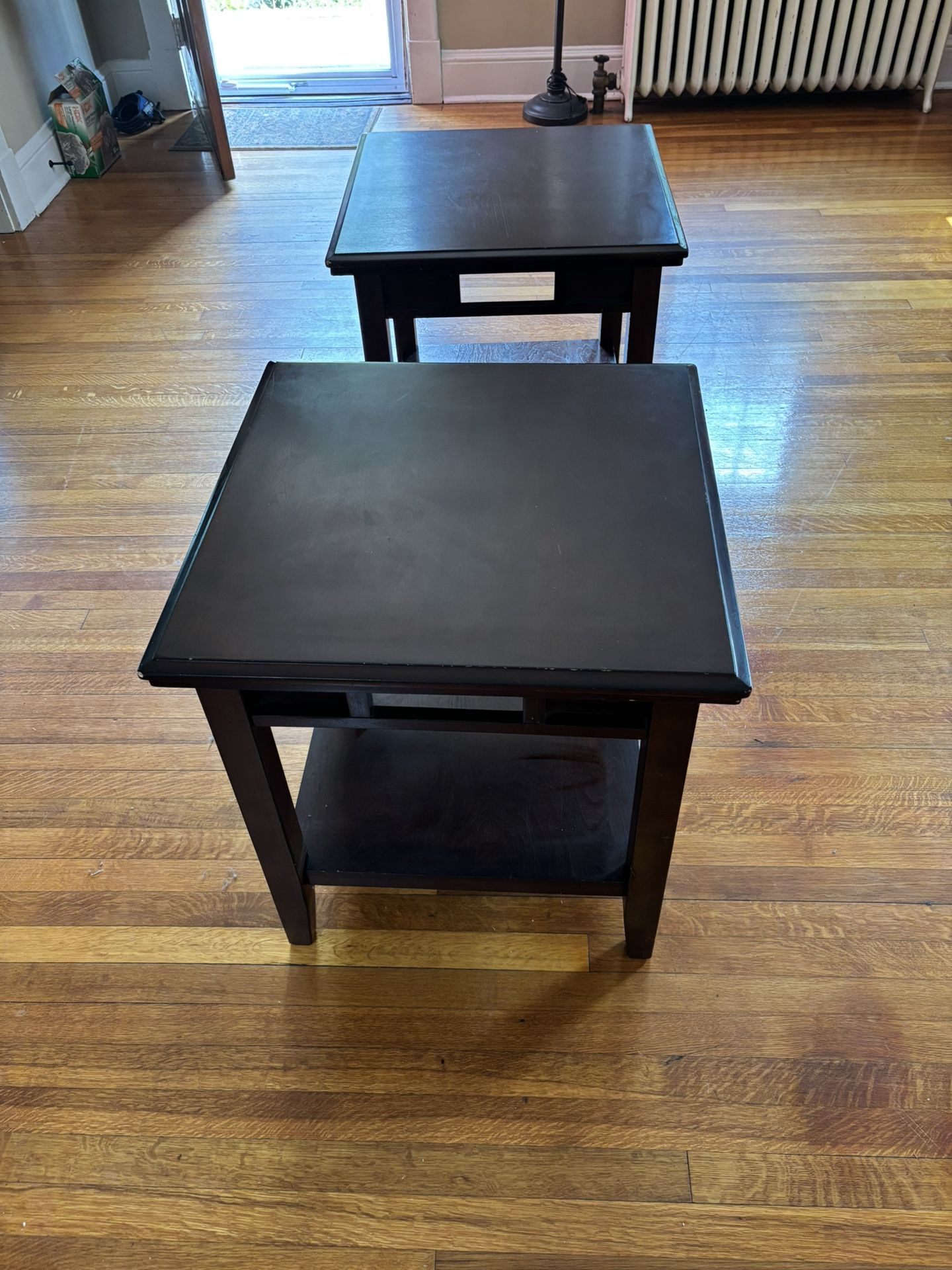 Two Wooden End Tables