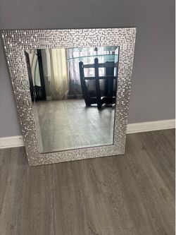 Silver Mosaic Framed Wall Mirror