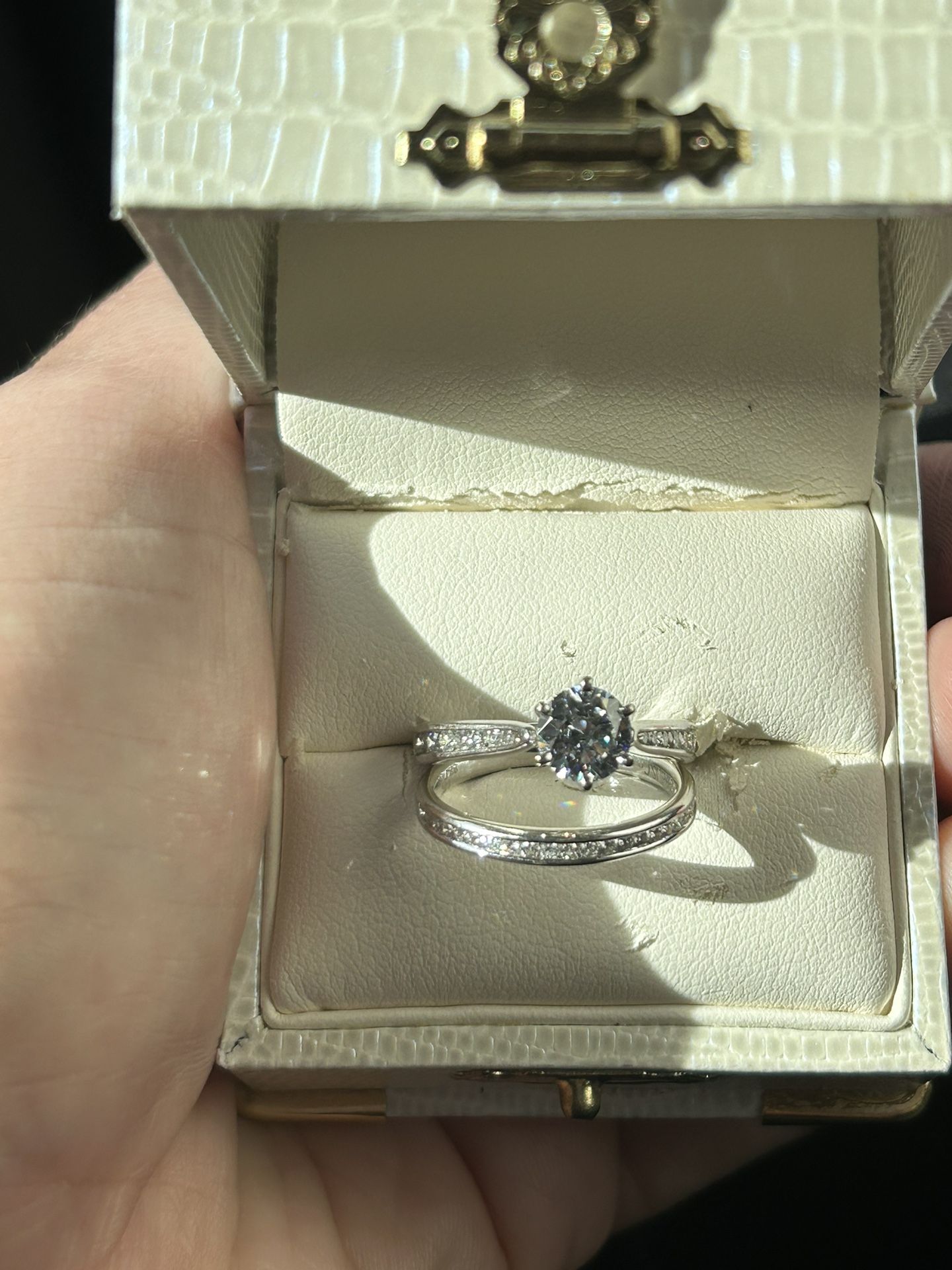 Wedding Band And Engagement Ring Set