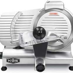 10NS Commercial 10" Meat Slicer, 320W High-Torque Motor, Precision Stainless Steel Blade, Deli-Style Thin Slicing, Built-In Sharpener, Heavy-Duty Alum