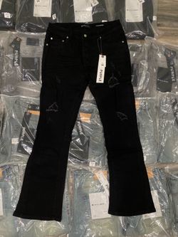 BLACK FLARE PURPLE JEANS