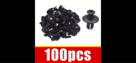 100pcs 8mm Plastic Rivets Fasteners Screw Car Bumper Fender Black Rivet Car Fastener Clips