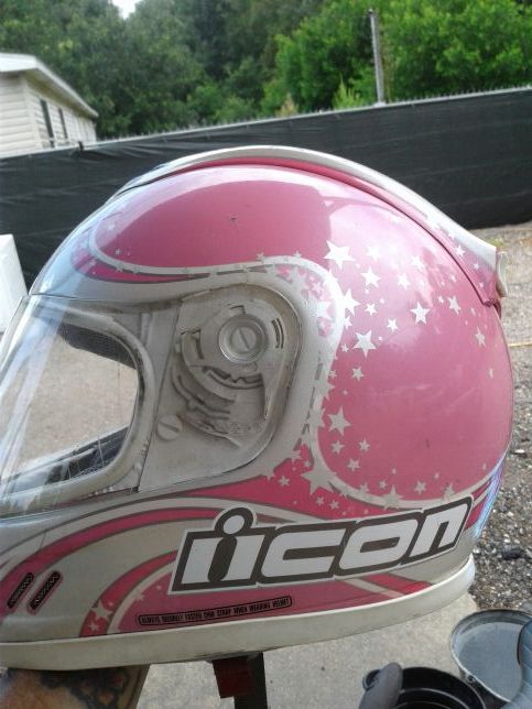 Bombshell go-go girl icon motorcycle helmet large