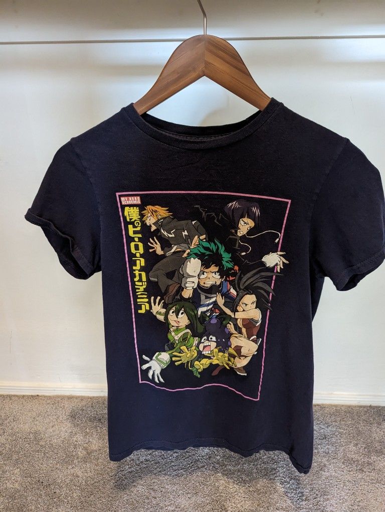 My Hero Academia Men S Cast & Action Shot Graphic T-shirt Navy