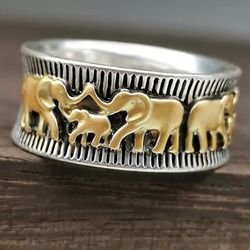 Zinc Alloy Elephant Versatile Ring